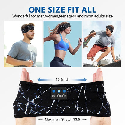 LC-dolida Sleep Headphones Headband Bluetooth 5.4, Sports Headband Earphones Wireless with Speaker Microphone USB C for Women Sleeping Gift Workout Jogging Yoga Insomnia Travel Meditation, Butterfly