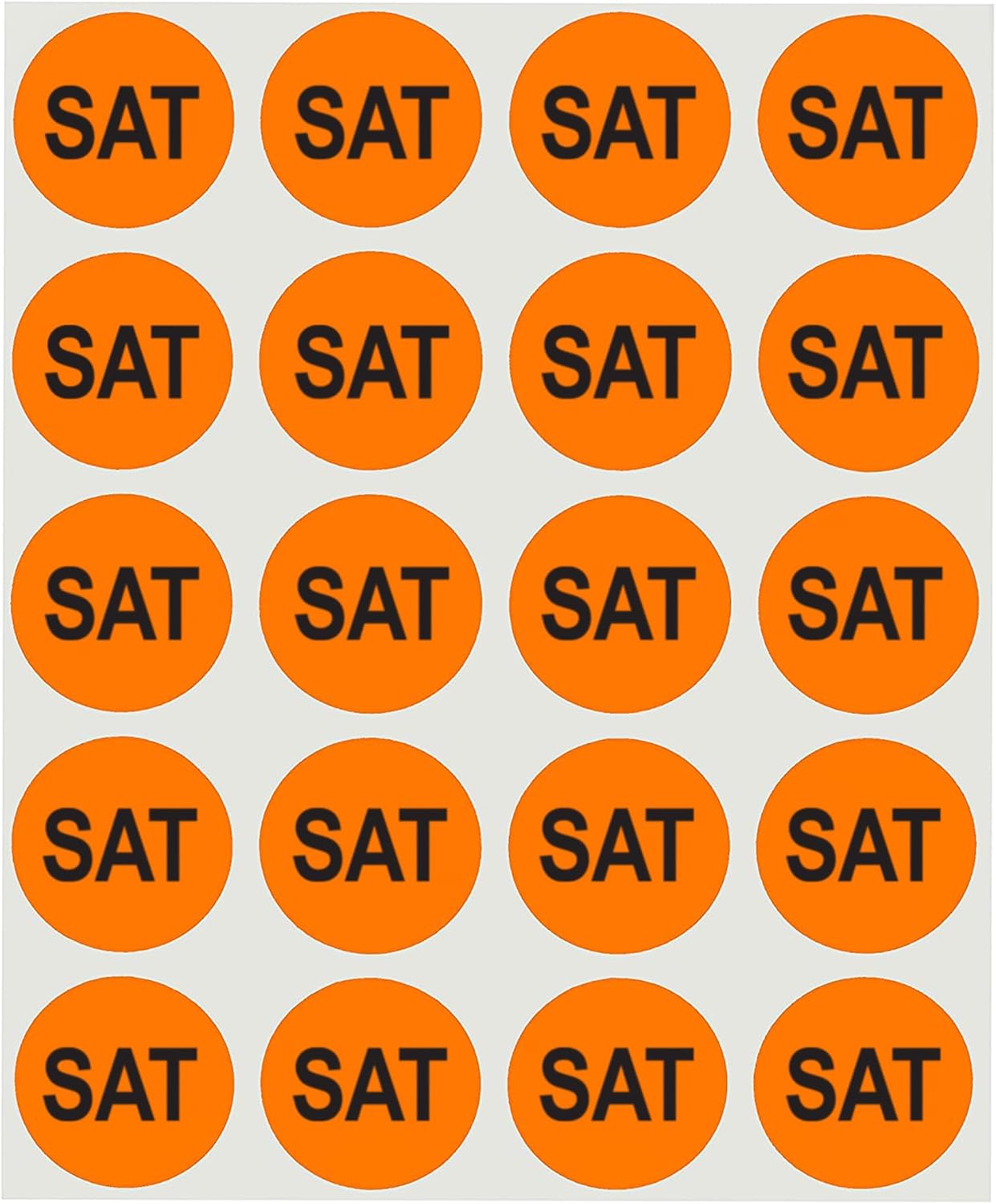 1 Inch Orange Removable Saturday Day Labels, 420/Pack | Removable Day-Of-Week Food Rotation Labels for Kitchens, Restaurants, Catering, Meal Prep and Inventory Made in USA
