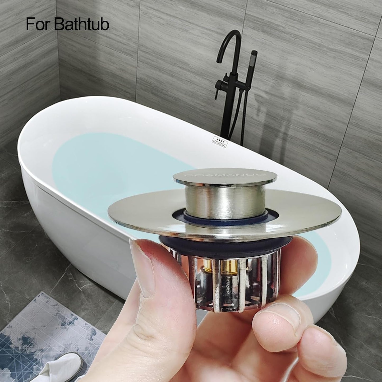 coamanug Bathtub Stopper | Shower Drain Hair Catcher, Pop-up Tub Stopper with Strainer | Bathroom Drain Plug | Drain Protector for 1-1/2 to 1-3/4"" Bath Drain Hole