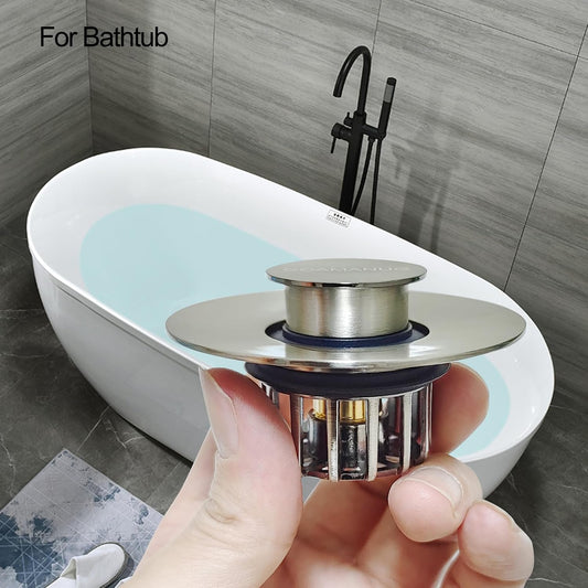 coamanug Bathtub Stopper | Shower Drain Hair Catcher, Pop-up Tub Stopper with Strainer | Bathroom Drain Plug | Drain Protector for 1-1/2 to 1-3/4"" Bath Drain Hole