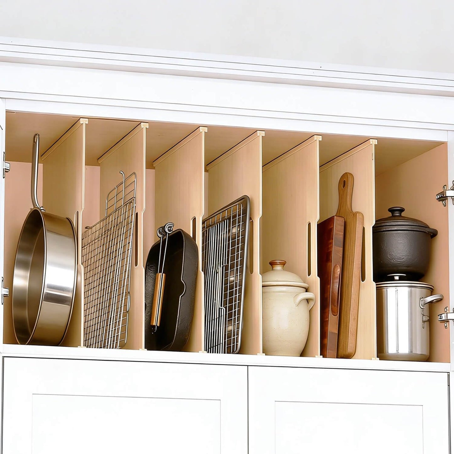 celestite Wooden Baking Sheet Organizer for Cabinet Baking Tray Organizer Cookie Sheet Organizer for Cabinet Kitchen Storage Organization Accessories