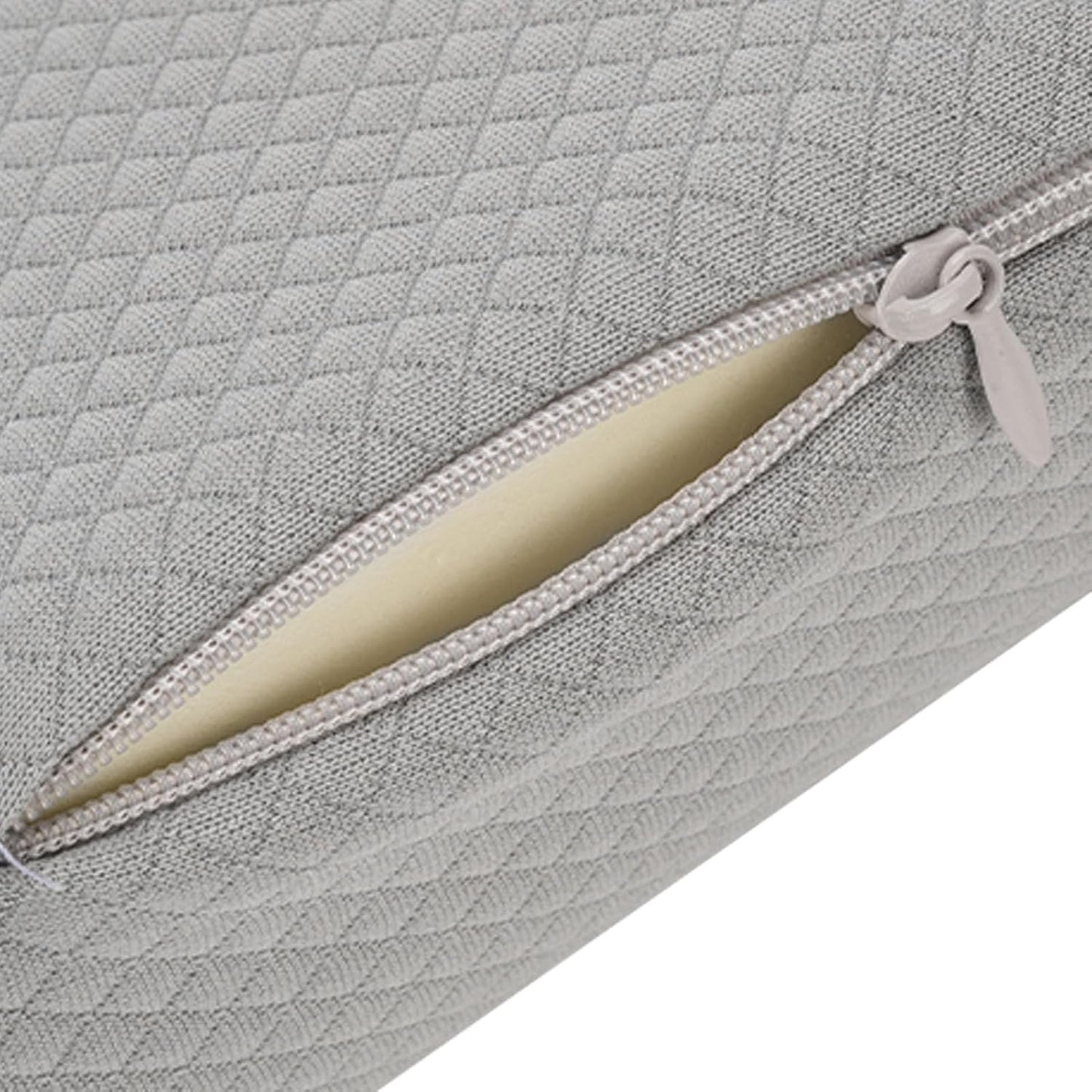 2026 New Knee Pillow for Back Sleeping, Ergonomic Half Moon Bolster Pillow with Soft Filling, Under Leg Support for Sleeping on Back Foot Elevation (Gray)