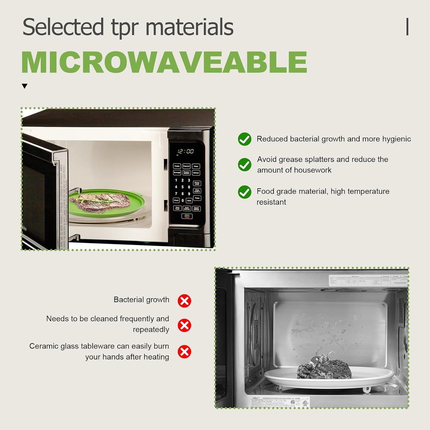 Microwave Cover for Food, 10.2 Inch Microwave Splatter Cover with Anti-Scald Tray, Collapsible Vented Microwave Plate Cover, BPA-Free Food Lid with Handles for Compact Microwaves