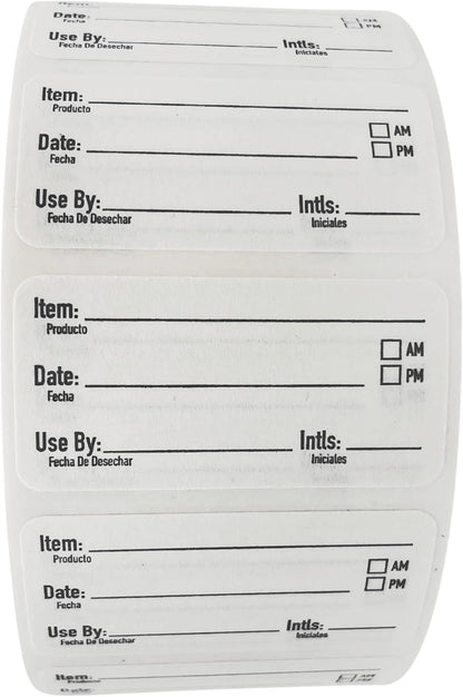 2x1 Dissolvable Food Labels, 1000 Food Container Stickers, Blue | Ideal for Fridge Freezer & Pantry, Organize Prepped Meals & Leftovers Easily, Adheres Well, Dissolves Fast with Zero Residue