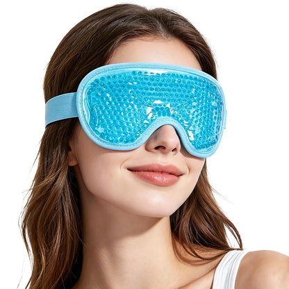 NEWGO Cooling Gel Eye Mask - Reusable Cold Pack for Puffy Eyes, Dark Circles, Migraine, Stress Relief - Purple With Soft Plush Backing