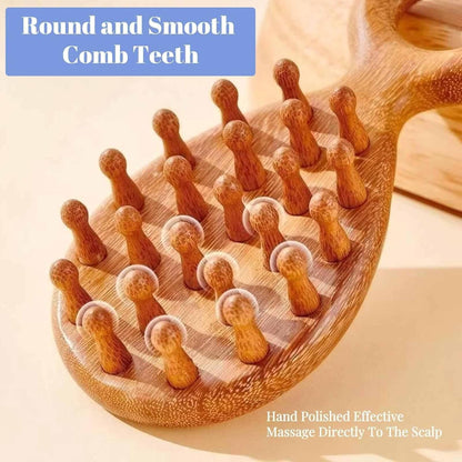Sandalwood Scalp Massager Comb, Wooden Acupoint Head Massage Tool