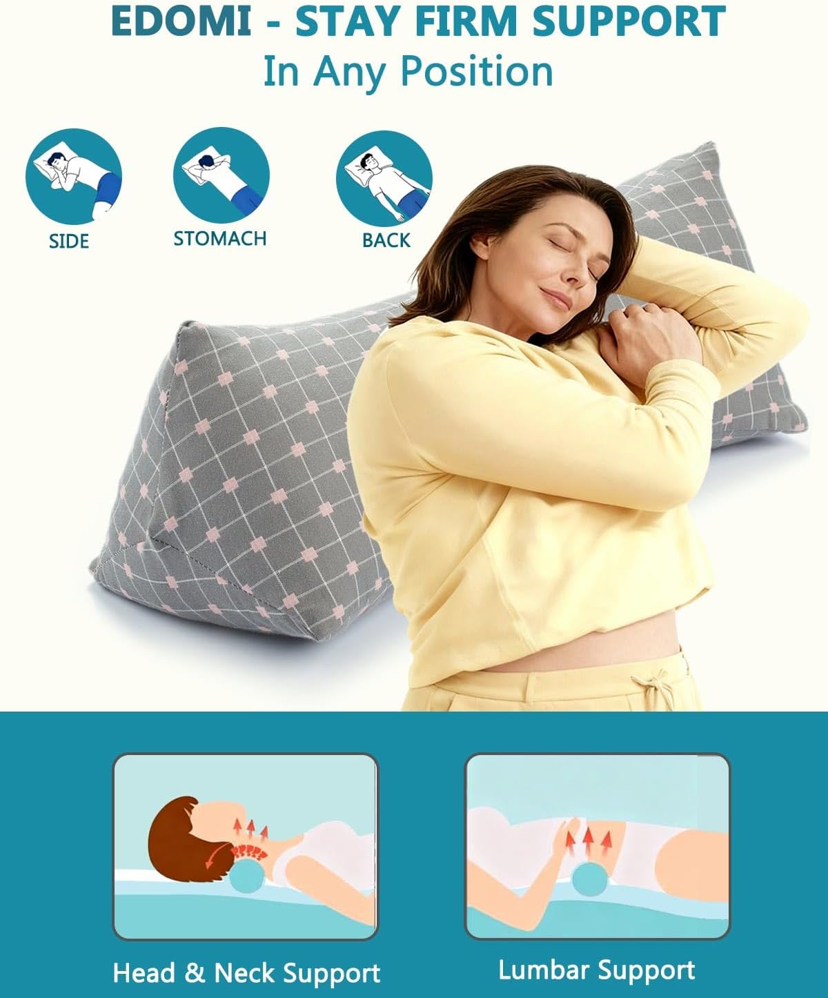 Buckwheat Cervical Neck Roll Pillow, Adjustable Firm Support for Neck Pain Relief, 15.7x6 Inch Buckwheat Hull Pillow for Back Side Sleepers