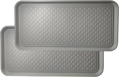 Large Multifunctional Boot Tray 2 Pack Boot Mat Washable Indoor or Outdoor Tray Mat Doormats for Shoes Boots Plants Pots Paint Tins Pet Bowls Car Storage, 30 x 15 x 1.2 Inches
