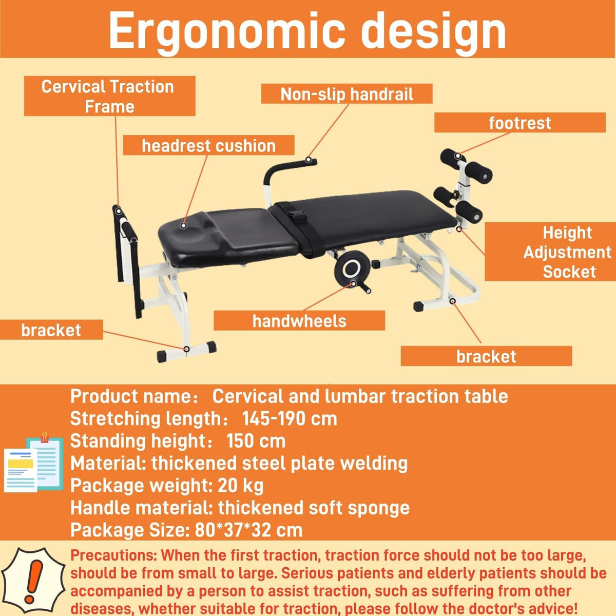 Electric Traction Machine for Neck and Back, Fitness Full Body Traction Device, Home Spinal Decompression Stretcher for Lower Back Pain Relief ,Lumbar & Cervical Traction Decompression Table