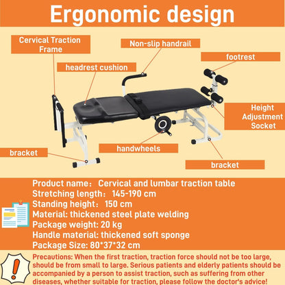 Electric Traction Machine for Neck and Back, Fitness Full Body Traction Device, Home Spinal Decompression Stretcher for Lower Back Pain Relief ,Lumbar & Cervical Traction Decompression Table