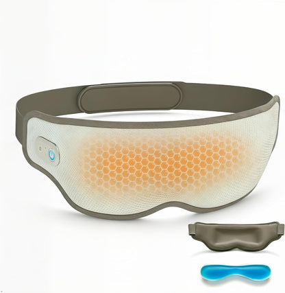 SES 3D Contoured Heated Eye Mask Cordless Vibration for Eye Relief, Gray