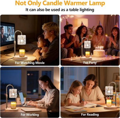 Candle Warmer Lamp with Timer & Dimmer, Birthday Gifts for Women Mom, 4-Level Dimmable Flower Heat Lamp for Jar Candles, Adjustable Height, House Warming Gifts, Home Decor (Purple