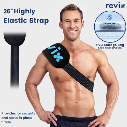 REVIX Ice Packs for Injuries, 5 Pack Hot & Cold Gel for Knee & Back | Adjustable Strap, Flexible Cooling Wrap for Shoulder, Neck & Arm, for Surgery Recovery, Muscle Relaxation