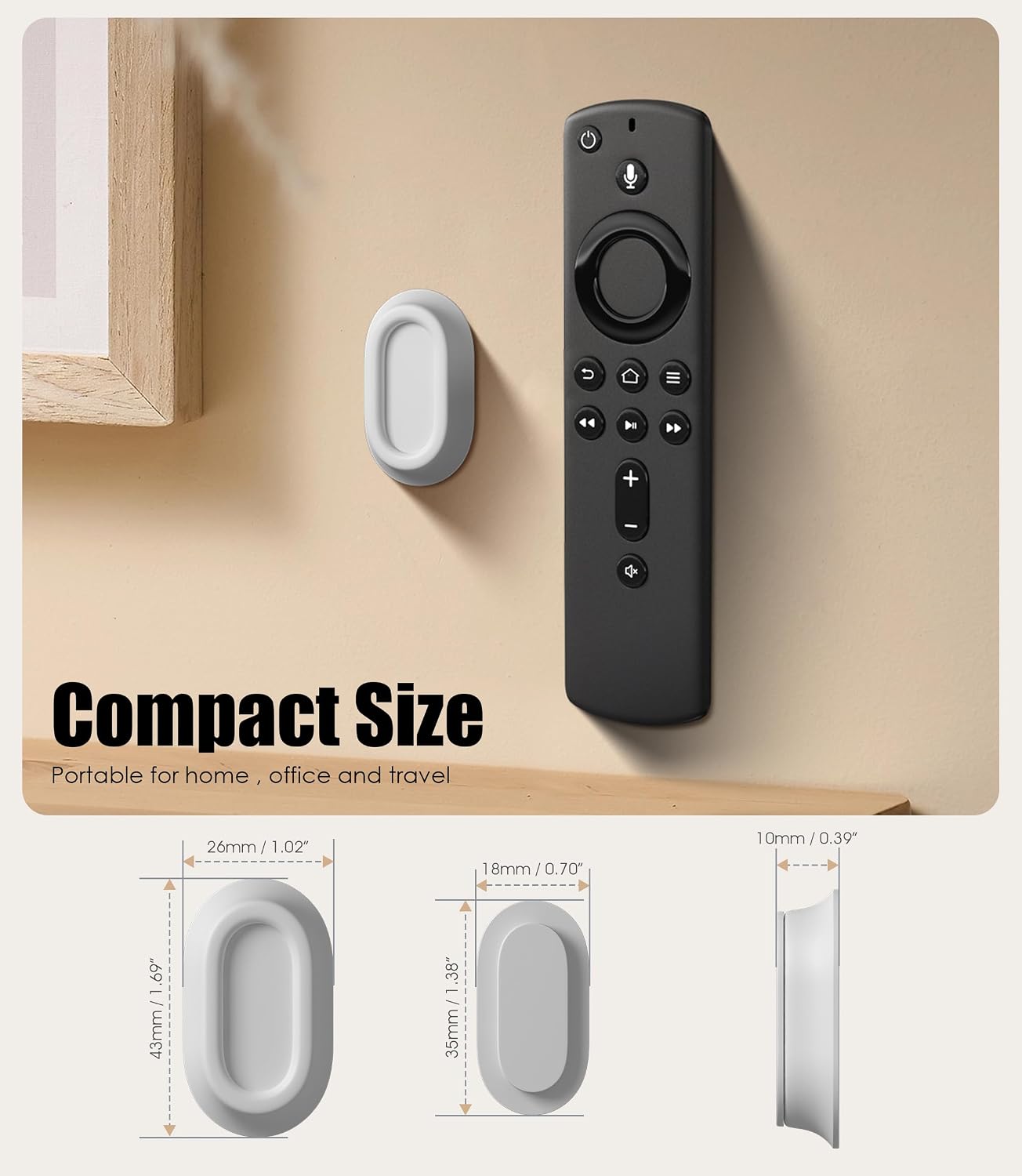 Magnetic Remote Control Holder Wall Mount for TV/Fan, 5Pack-Black | No Drill Self-Adhesive TV Remote Holder for Bed, Silicone Remote Caddy, Bedside Organizer, RV Accessories