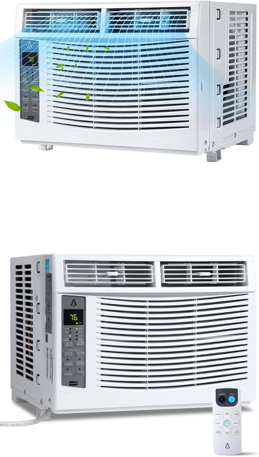 10000 BTU Portable Air Conditioner, 3 In1 Cooling Dehumidifier Fan, Quiet Fast Cooling, 4 Way Swing, LED Display, Remote, 24H Timer, 360° Wheels, Window Kit, Cools Rooms Up to 450 Sq.ft