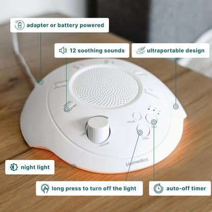 Homedics SoundSleep White Noise Sound Machine, Silver