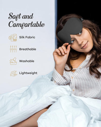 Sleep Mask for Side Sleepers, 3D Contoured Eye Mask for Sleeping, Soft Memory Foam Eye Cover with Adjustable Strap, No Pressure on Eyes, Travel Sleep Mask for Men Women, Shift Work & Naps