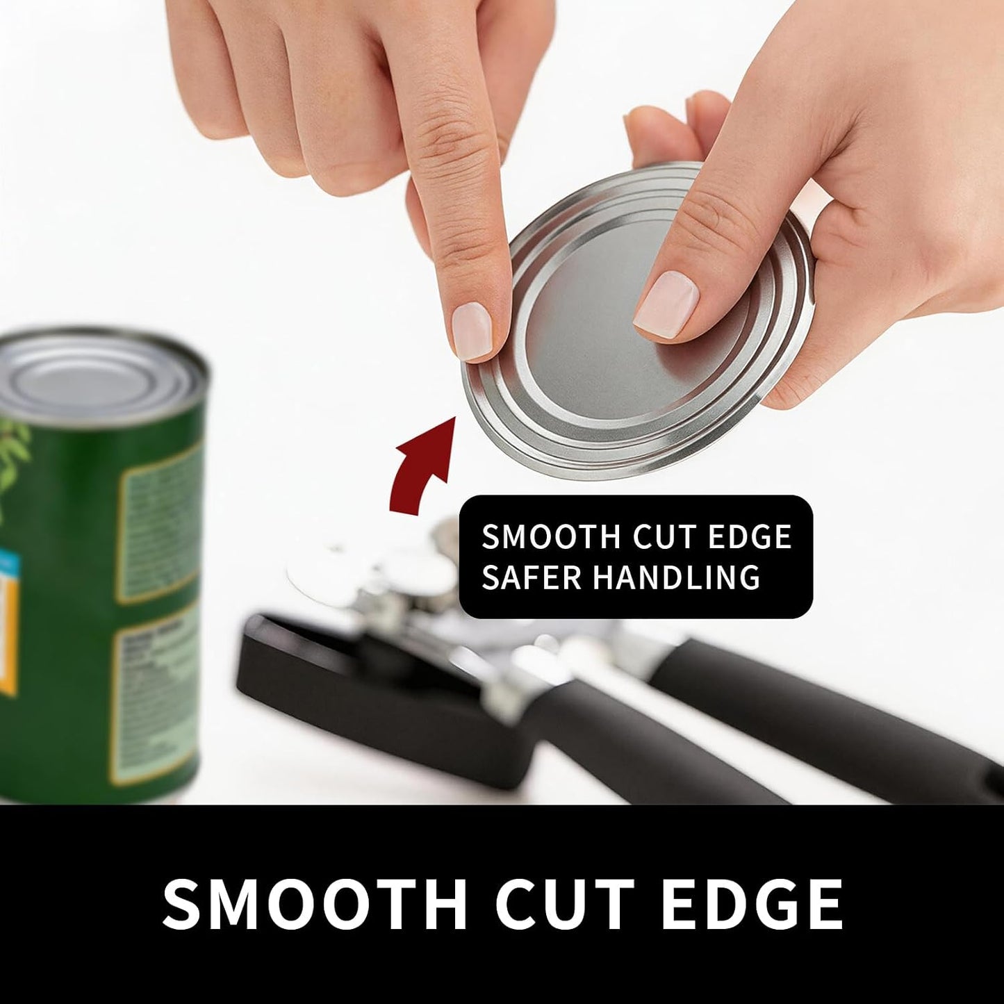 X&E Can Opener Manual, Handheld Strong Heavy Duty Stainless Steel Can Opener, Comfortable Handle, Sharp Blade Smooth Edge, Can Openers with Multifunctional Bottle Opener