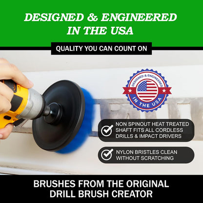 Cordless Power Spin Scrubber Drill Attachment - Electric Dish Scrubber Spin | Medium Drill Brush Attachments for Cleaning Tile, Grout, Dishes, Pots, Pans, Air Fryers, Fish Tanks, Boat Seats & Boat Hulls