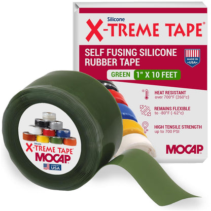X-Treme Tape Self Fusing Silicone Tape - 1" x 10 Ft Roll - White | Heavy Duty Rubber Electrical Tape, Waterproof, For Automotive, Hose, Pipe, Outdoor & Emergency Repairs, Insulating, Flexible