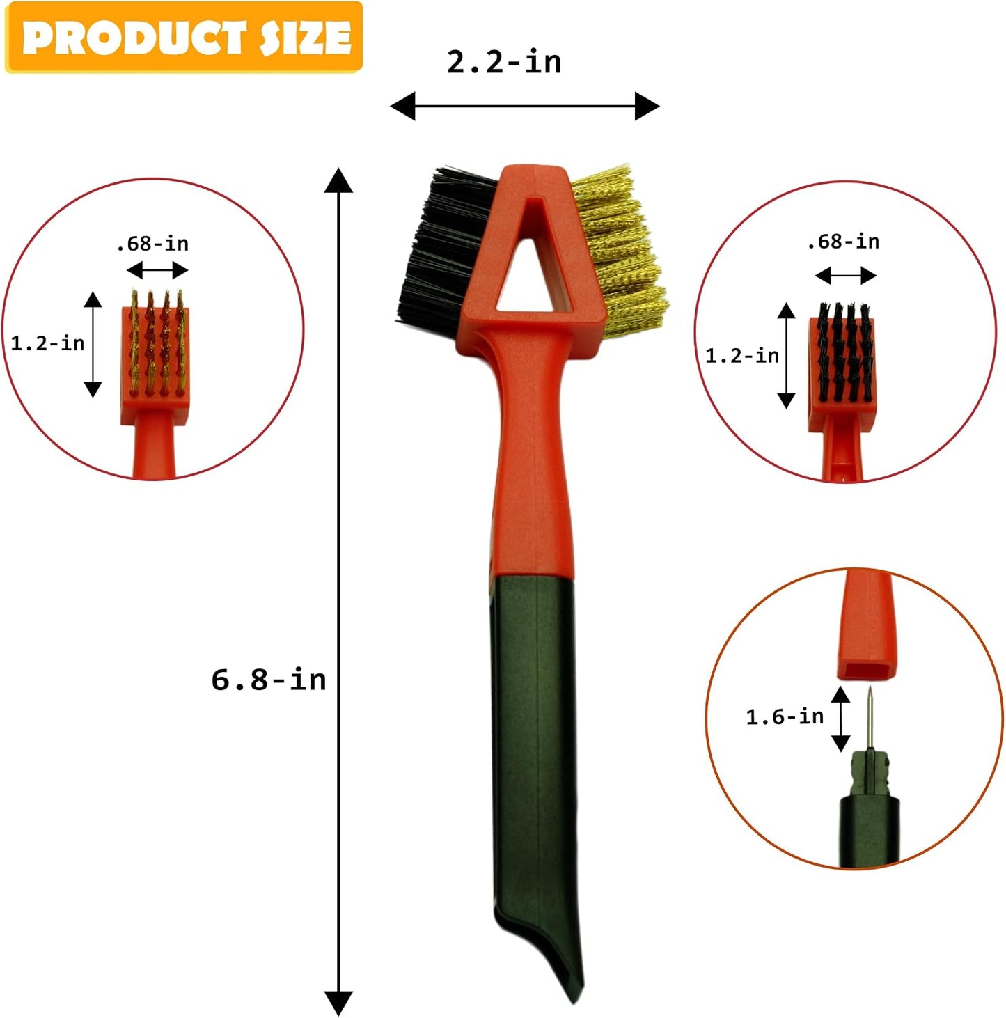 3Pcs (2 Heavy Duty Wide Using Stainless Steel Scraper and 3-in-1Kitchen Stove Cleaning Brush), Brass Brush,Wire Brush,Metal Brush,Nylon Brush, Rust Cleaner for Pot, Range Hood Grease Grime Cleaner