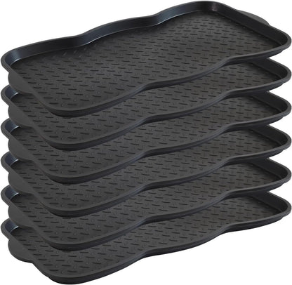 Boot Tray for Entryway, 3 Pack Waterproof Shoe Trays for Indoor Outdoor Use 20"x15" Durable Shoe Mat with Raised Edge, Non-Slip Tray for Boots, Pets, Garden & Muddy Shoes