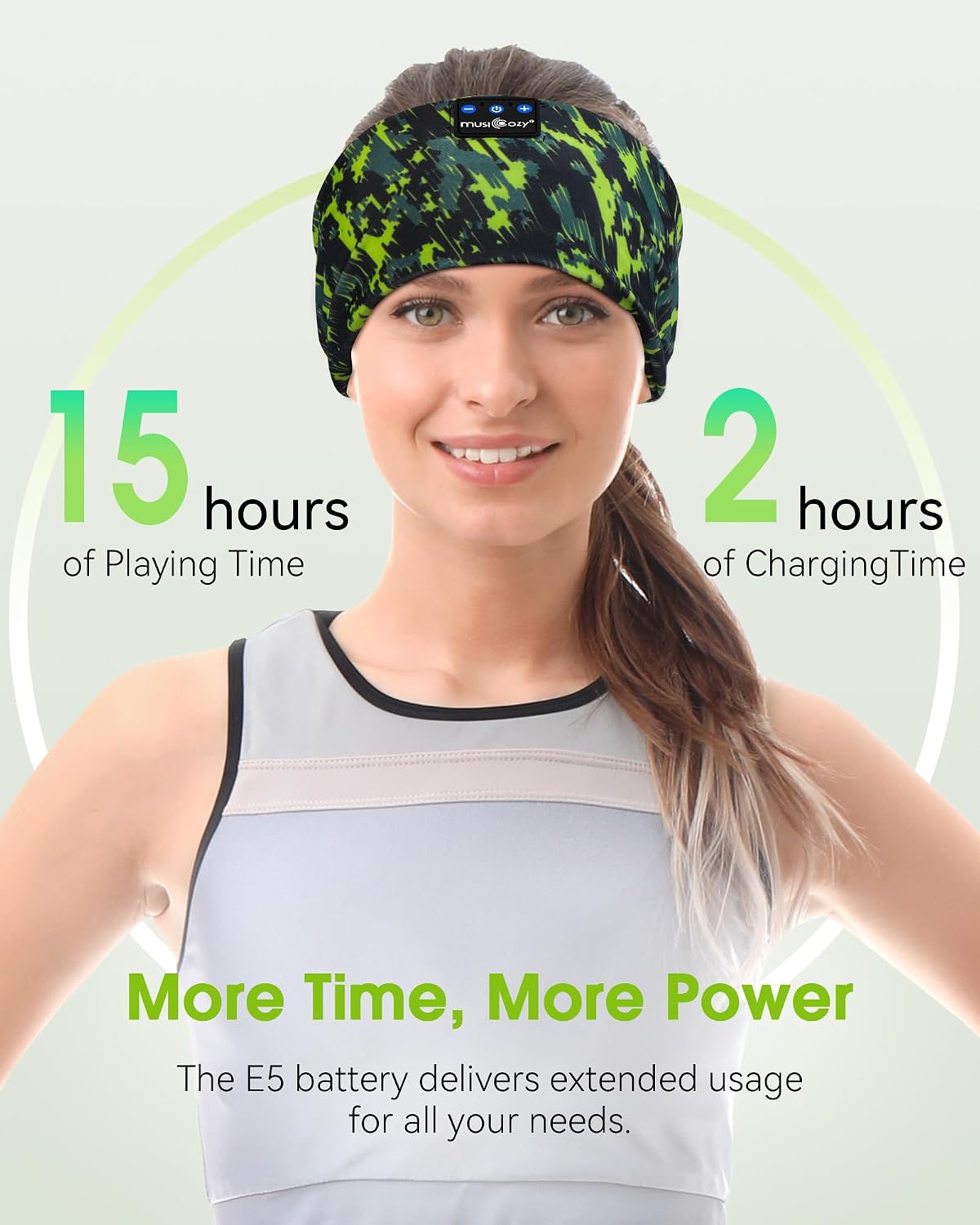 MUSICOZY Bluetooth Headband Sleep Headphones Earbuds for Sleeping Sports | Wireless Music Earphones Sports Sweat Resistant with HD Stereo Speakers for Workout Running Travel Yoga Ideal Gifts