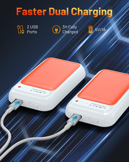 Hand Warmers Rechargeable 2 Pack, Electric Hand Warmers, Fast Heating, Portable Pocket Heater, 2 in 1 Quick Charge Hand Warmer for Outdoor Indoor, Warmer Gift for Christmas, Golf, Camping
