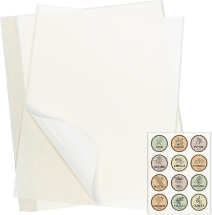 L LIKED 750 Dissolvable Food Stickers Custom 1" x 2-5/8" Inkjet 25 Sheets | Printable sheets for inkjet printers. Track shelf life & prep date. For kitchens, restaurants, food trucks, delis & fast food