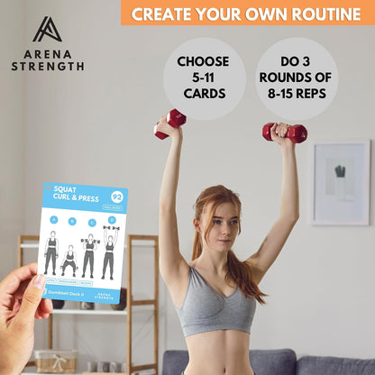 Arena Strength Workout Cards - Instructional Fitness Deck for Booty Band Workouts, Beginner Fitness Guide for Resistance Band Training Exercises at Home. Includes Workout Routines.