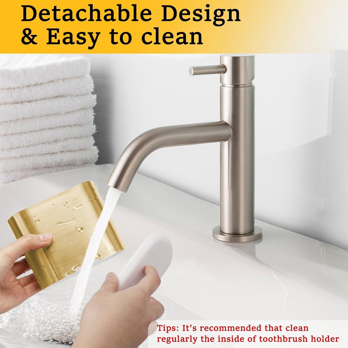 Bamboo Toothbrush Holder for Bathrooms Toothpaste Organizer, Small, White | 2 Slots, Easy to Clean, Plastic, Kids Electric Toothbrush, Drainage, Removable, For Bathroom, Vanity, Kitchen Sink, Office