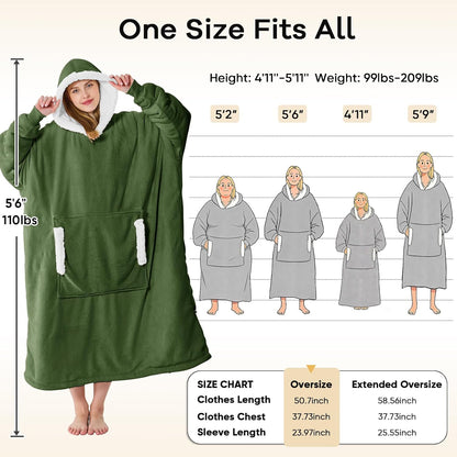 yescool Wearable Blanket Hoodie as Christmas Birthday Gifts for Women Mom - Colors B