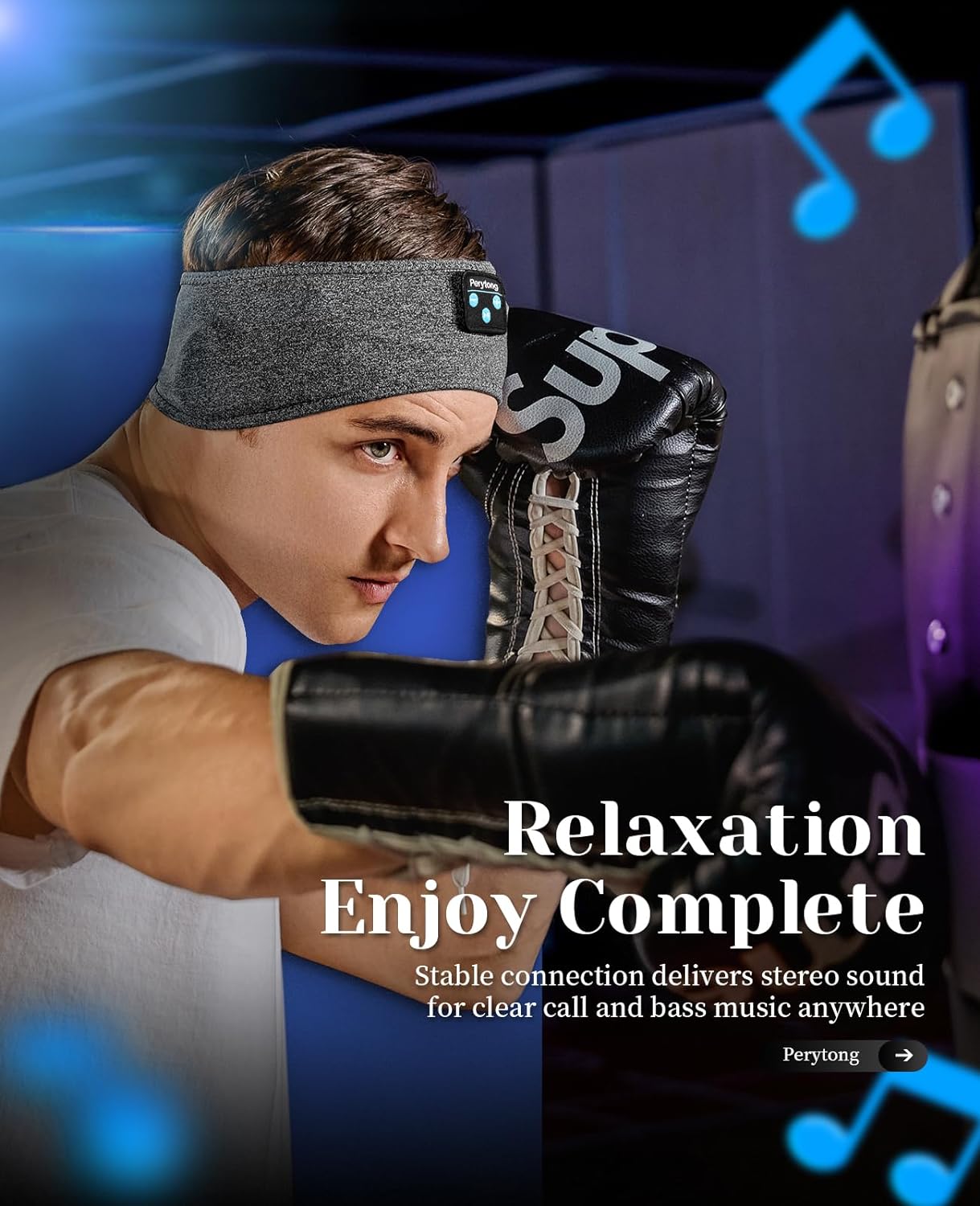 Perytong 2 Pack Sleep Headphones, Sleeping Headphones | Bluetooth Headband with Ultra-Thin HD Stereo Speaker, Wireless Headphone for Sports, Insomnia, Yoga, Air Travel, Meditation