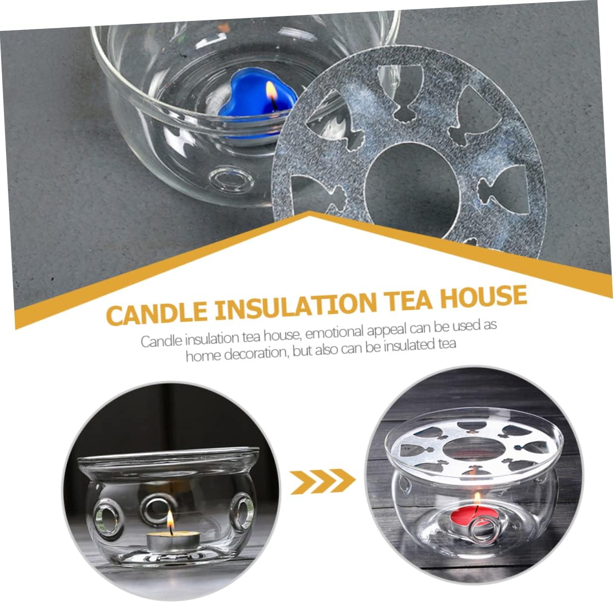 Glass Teapot Warmer Base High Borosilicate Glass Candle Holder for Tea Ceremony Accessories Elegant Heating Stand for Home Office and Tea Lovers Smooth Surface Design