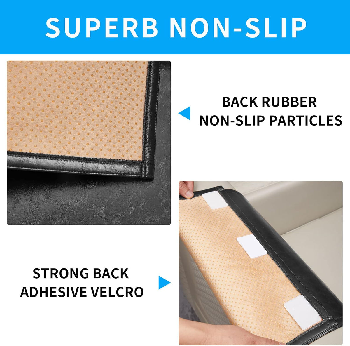 Non Slip Recliner Headrest Protector Washable Faux Leather Headrest Covers for Recliner Chair Waterproof Couch Head Rest Covers for Sofa,Furniture,Office Chair,Theater Seat
