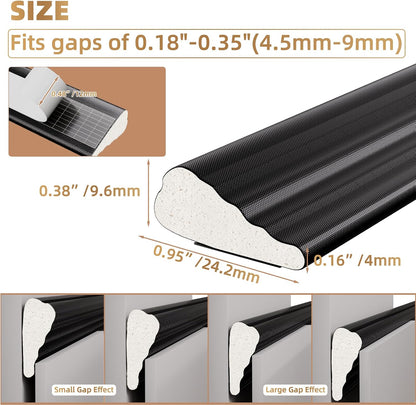 Kneelisa 118” Wedge-Shape Foam Window Weather Stripping Door Seal | Soundproofing Frame Winter Insulation Strip,Noise Cancelling Window Inserts,Door Gap Filler Light Blocker,White