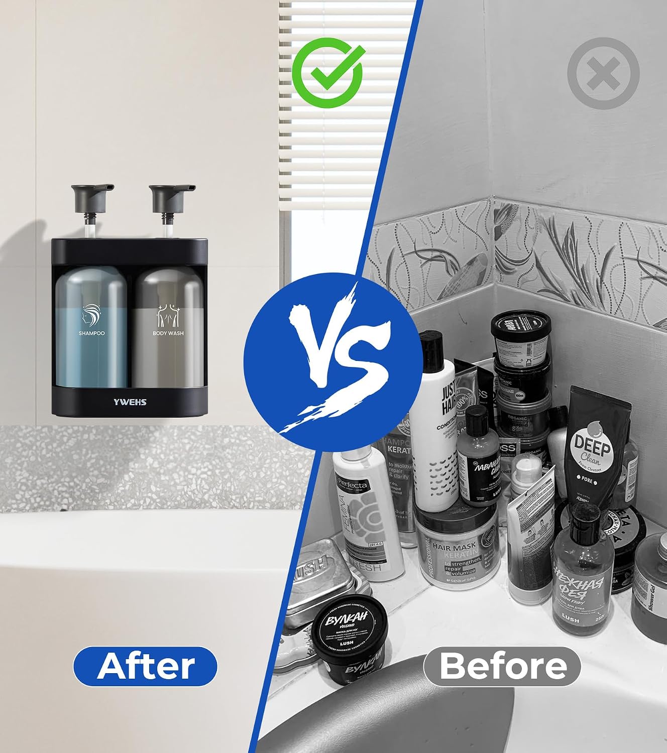 Shampoo and Conditioner Dispenser Shower Soap Dispenser 3 Chamber No Drill Shampoo Dispense for Shower Wall Mounted Shower Shampoo Dispenser 3 Chamber for Bathroom Hotel 3 * 13.37 fl.oz Black