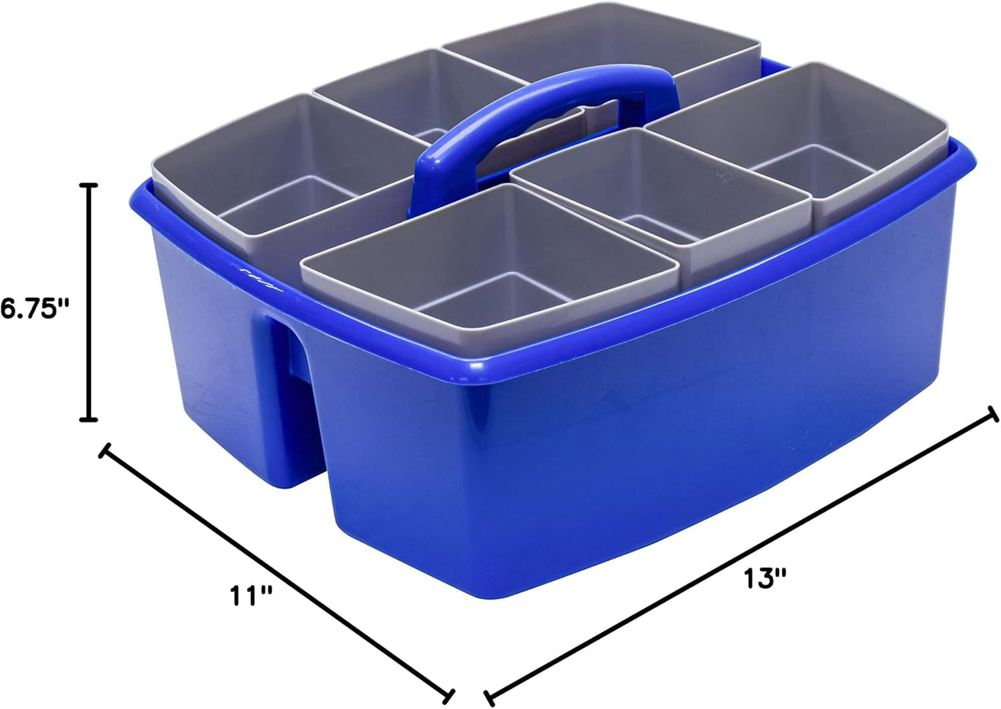 Storex 2-Compartment Large Cleaning Caddy – Multipurpose Supply Organizer with Handle - Black, 1-Pack (00973A06C)