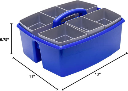 Storex 2-Compartment Large Cleaning Caddy – Multipurpose Supply Organizer with Handle - Black, 1-Pack (00973A06C)