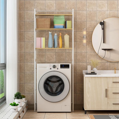 Over Washer and Dryer Storage Shelves for Washer Dryer Countertop, Laundry Room Storage Organizer, Over the Toilet Shelf Suit Washing Machine Width Within 25.59", Hold 50lbs 【Ship from US】