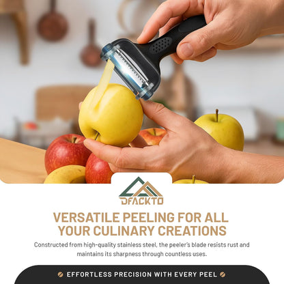 4-Piece Paring Knife Set with Kitchen Peeler – High-Carbon Stainless Steel Set of Knives with Y-Potato Peeler Set - Razor Sharp, Dishwasher-Safe, Utility for Vegetable and Fruit - Black