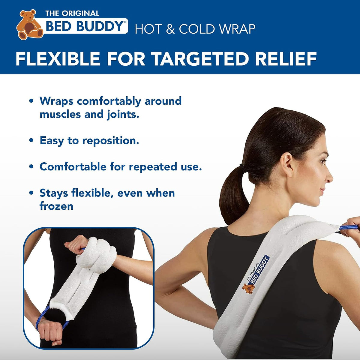 Carex Bed Buddy Heat Pad And Cooling Neck Wrap - Microwave Heating Pad For Sore Muscles - Cold Wrap Pack For Aches and Pain