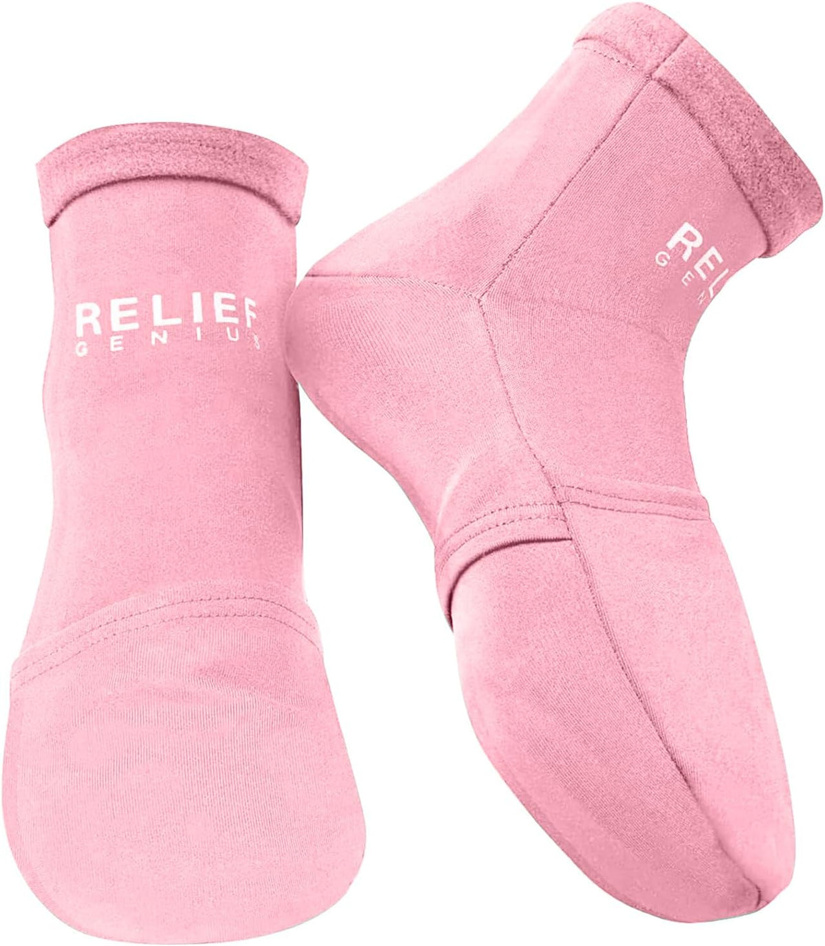 Relief Genius Cold Therapy Socks with Reusable Gel ice Packs - Achieve Relief from Sprains, Muscle Pain, Bruises, Swelling, Edema, Chemotherapy, Arthritis, Post Partum Foot (Black, Large)