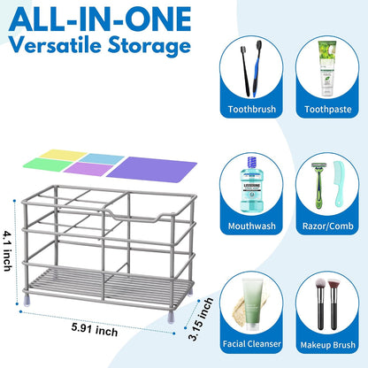 Electric Toothbrush Holders for Bathrooms 304 Stainless Steel Quick Drying | Upgrade Heavy Duty Sturdy Durable Toothpaste Holder Bathroom Organizer Storage Decor Accessories Tooth Brush Holder Caddy