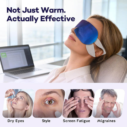 Steam Eye Masks for Dry Eyes, 45 Min+ Heated Eye Mask, Disposable Self Heating Warm Compress, Fast Relief for Eye Strain & Stye, Long Lasting Sleep & Travel Essentials, Unscented (20 Pack)
