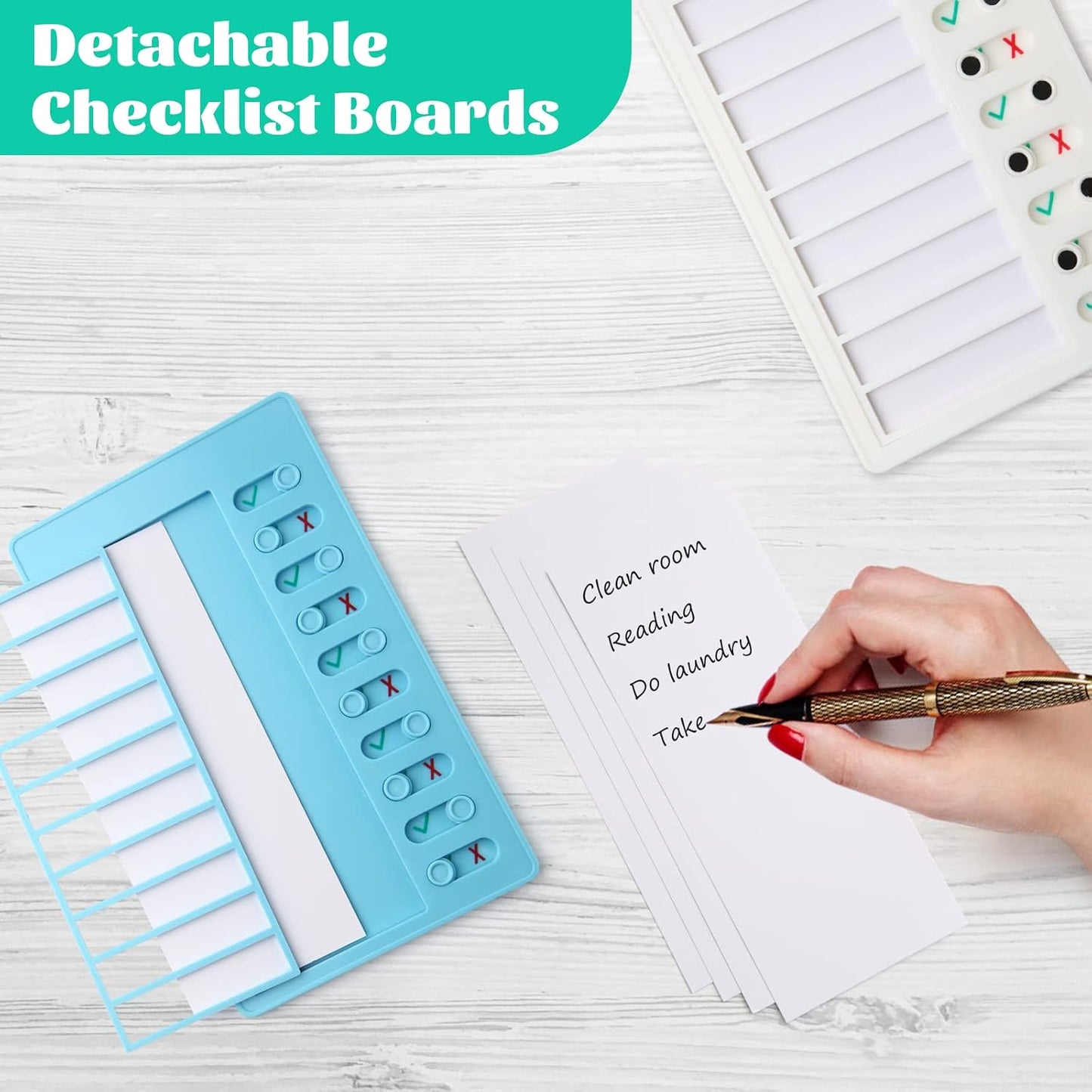 Aleric 2 Pieces Chore Chart for Kids to do List Chores Checklist Task Board, Sliding Morning Routine Chart for Adults, Daily Memo RV Checklist Planning Boards Reminder Charts