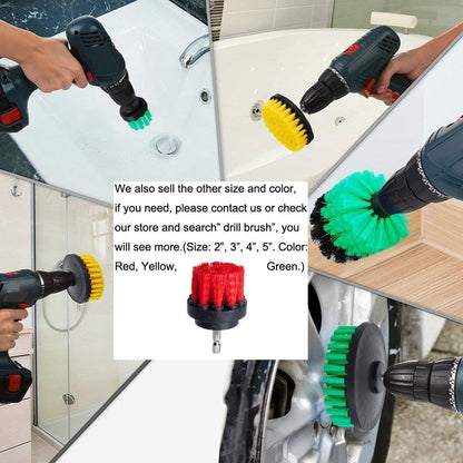 2 inch Diameter Drill Powered Stiff Scrub Cleaning Brush Heavy Duty Cleaning Applications for Bathroom Surfaces, Tile and Grout, Hard Water Stains, Rust (Yellow)