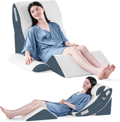 Yojoker Leg Elevation Pillows for Swelling, Memory Foam Wedge Pillow for Legs Blood Circulation, Leg Elevation Pillows for After Surgery, Knee Wedge Pillow for Sleeping Back Hip Ankles Relief