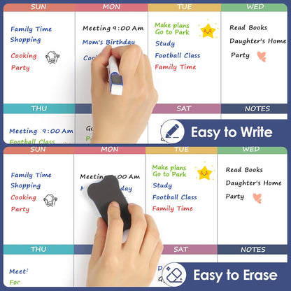 MaxGear Magnetic Dry Erase Calendar for Refrigerator 11"x14" Monthly&Weekly | Erasable Whiteboard Fridge Planner Chore Schedule to do List Magnet Board