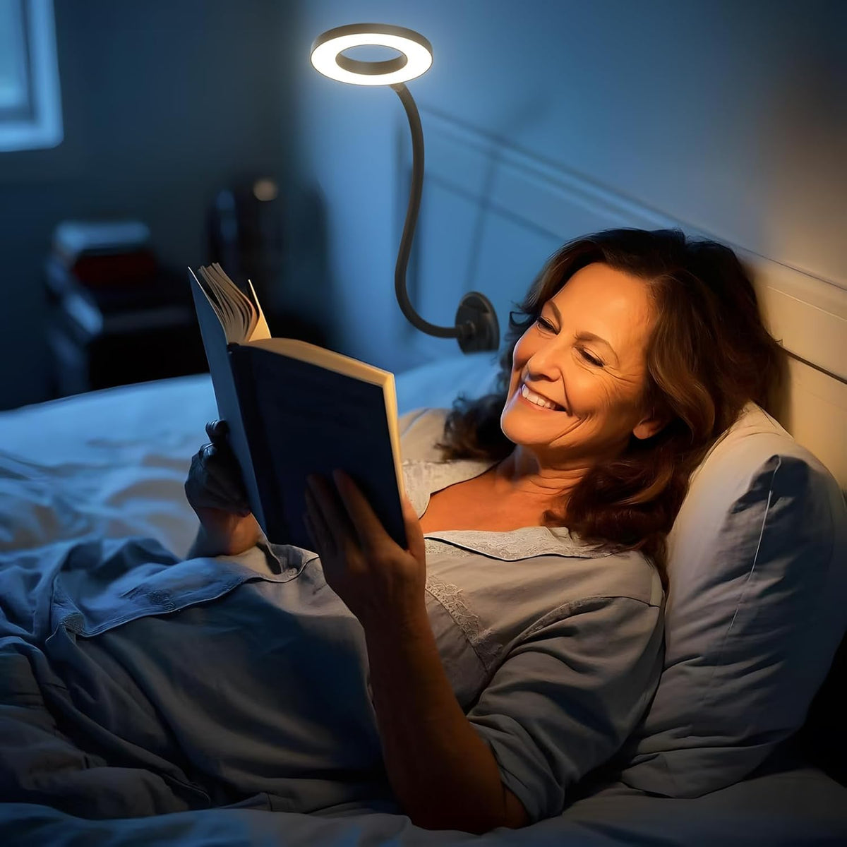 LED Neck Reading Light, Bendable Rechargeable Book Light 110-hr Lasting